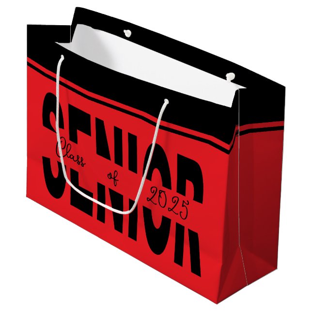 Bolsa De Regalo Grande Personalizado senior negro clásico (Angulo Anverso)