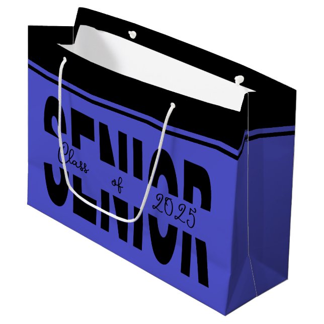 Bolsa De Regalo Grande Personalizado senior negro clásico (Angulo Anverso)