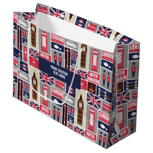 Bolsa De Regalo Grande Personalizado Text London UK Icons