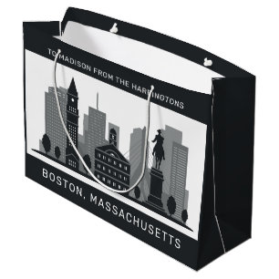 Bolsa De Regalo Grande Personalizado Textos Boston Massachusetts