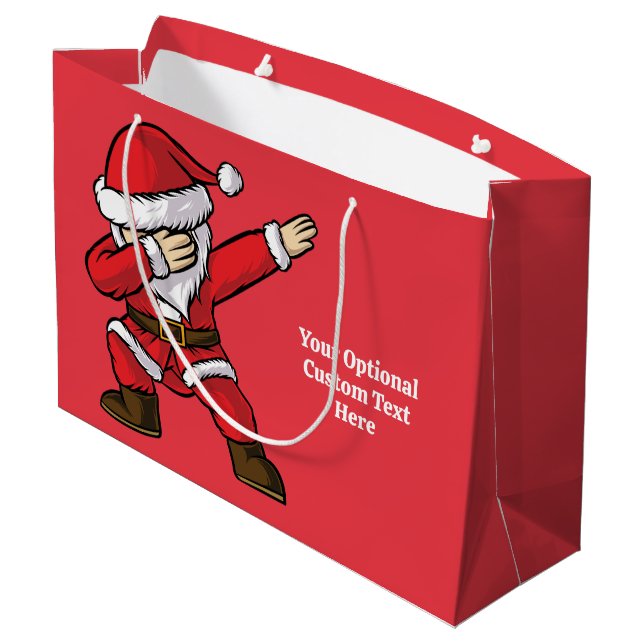 Bolsa De Regalo Grande Personalizado Textos Dabbing Dancing Santa (Angulo reverso)