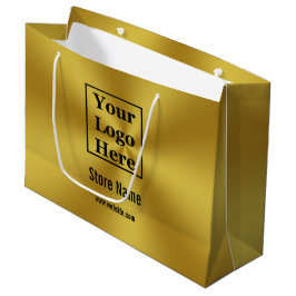 Bolsa De Regalo Grande Personalizado Tu logotipo aquí con pinceladas dora