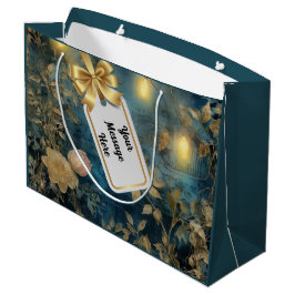 Bolsa De Regalo Grande Personalizado Vintage Christmas Lights