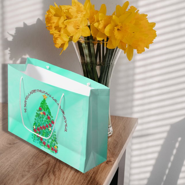 BOLSA DE REGALO GRANDE PERSONALIZADOS LE QUEREMOS UNA NAVIDAD FEROZ (Subido por el creador)