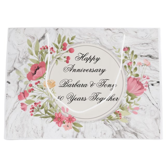 Bolsa De Regalo Grande Personalizar feliz aniversario (Anverso)