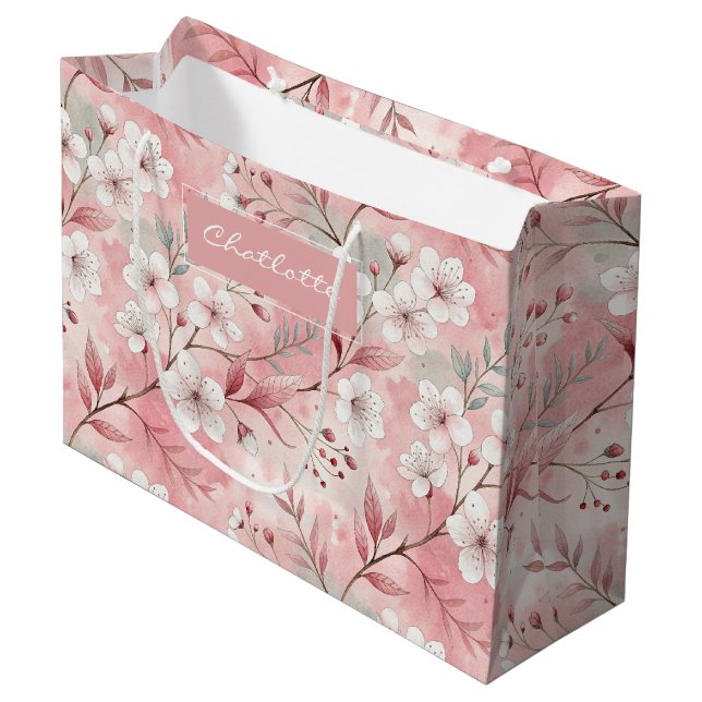 Bolsa De Regalo Grande Personalized cherry blossoms (Angulo Anverso)