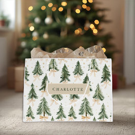 Bolsa De Regalo Grande Personalized Christmas Tree Name Gift Bag
