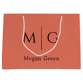 Bolsa De Regalo Grande Personalized Monogram with Name Terracotta