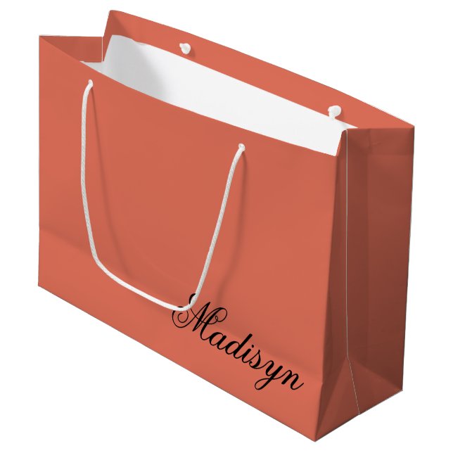 Bolsa De Regalo Grande Personalized Terracotta Gift Bag for Special Event (Angulo Anverso)