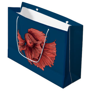 Bolsa De Regalo Grande Pescado combativo de Coral Siamese