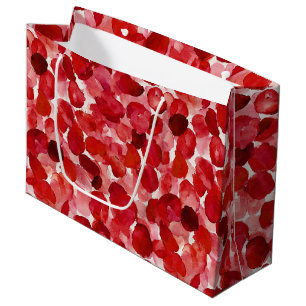 Bolsa De Regalo Grande Pétalos de Rosa Roja Romántica Ducha de Novia Flor