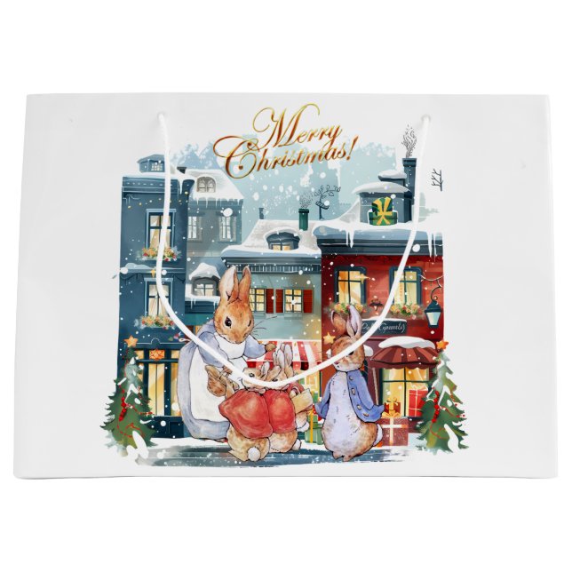 Bolsa De Regalo Grande Peter los Navidades de conejo comprando (Anverso)