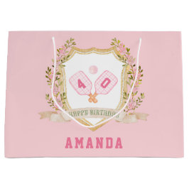 Bolsa De Regalo Grande Pickle Pink Pickle Ball Feliz cumpleaños