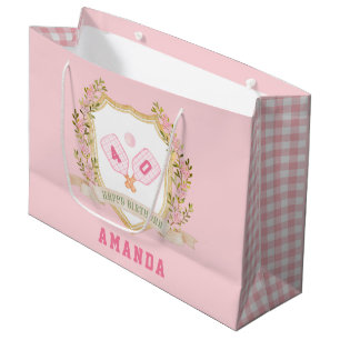 Bolsa De Regalo Grande Pickle Pink Pickle Ball Feliz cumpleaños
