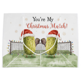 Bolsa De Regalo Grande Pickleball Christmas lleva a Santa Claus en el par