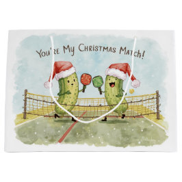 Bolsa De Regalo Grande Pickleball Christmas lleva a Santa Claus en el par