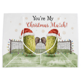 Bolsa De Regalo Grande Pickleball Christmas lleva a Santa Claus en el par