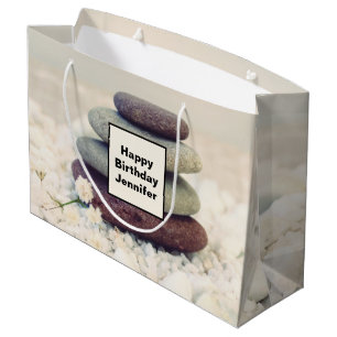 Bolsa De Regalo Grande Piedras apiladas Meditativo Cumpleaños de Cairn