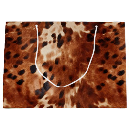 Bolsa De Regalo Grande Piel de vaca negro marrón blanco occidental