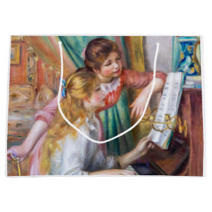 Bolsa De Regalo Grande Pierre Auguste Renoir - Jóvenes Chicas en el piano