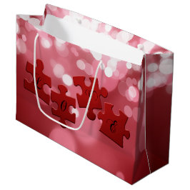 Bolsa De Regalo Grande Piezas de rompecabezas de la escritura de amor