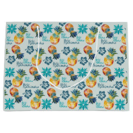 Bolsa De Regalo Grande Piña hawaiana e Hibiscus Mele Kalikimaka 2