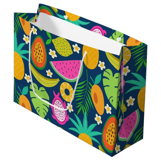 Bolsa De Regalo Grande Piña tropical Frutas de la sandía de plátano (Angulo Anverso)