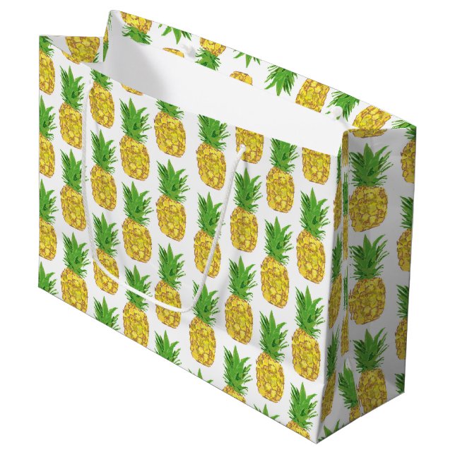 Bolsa De Regalo Grande Pineapple White (Angulo Anverso)