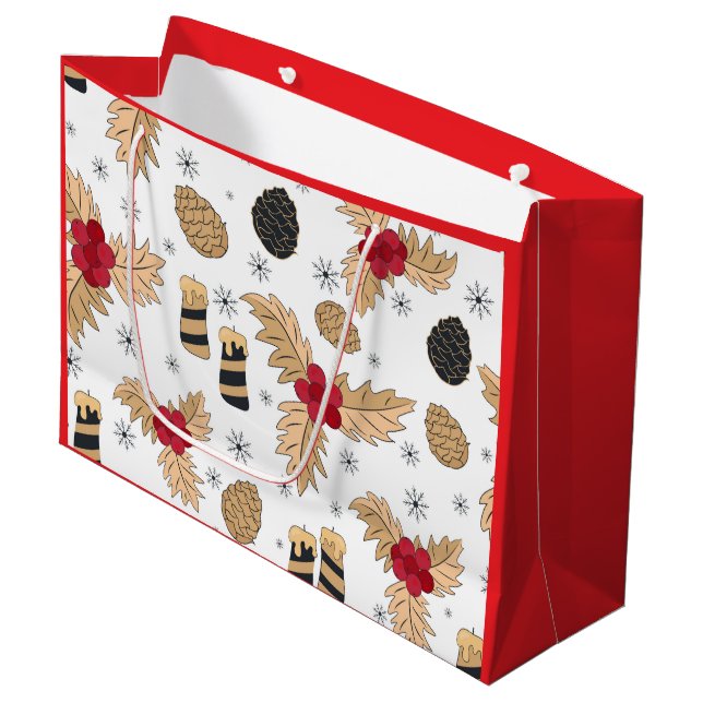 Bolsa De Regalo Grande Pineconas y velas (Angulo Anverso)
