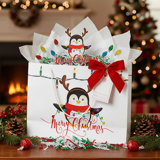 Bolsa De Regalo Grande pingüino de Navidad   (Subido por el creador)
