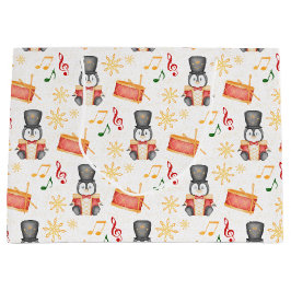 Bolsa De Regalo Grande Pingüino Nácrago de los Navidades rojos curados