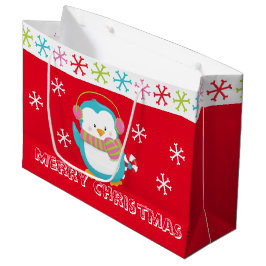 Bolsa De Regalo Grande Pingüino navideño