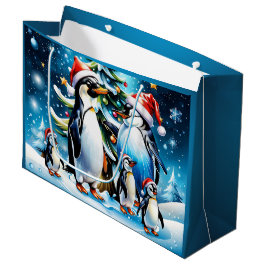 Bolsa De Regalo Grande Pingüinos cortos en un estilo personalizado alegre