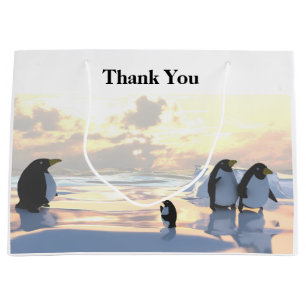 Bolsa De Regalo Grande pingüinos relajándose en un témpano de hielo