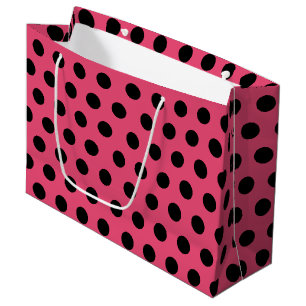 Bolsa De Regalo Grande Pink and Black Large Polka Dot Fiesta