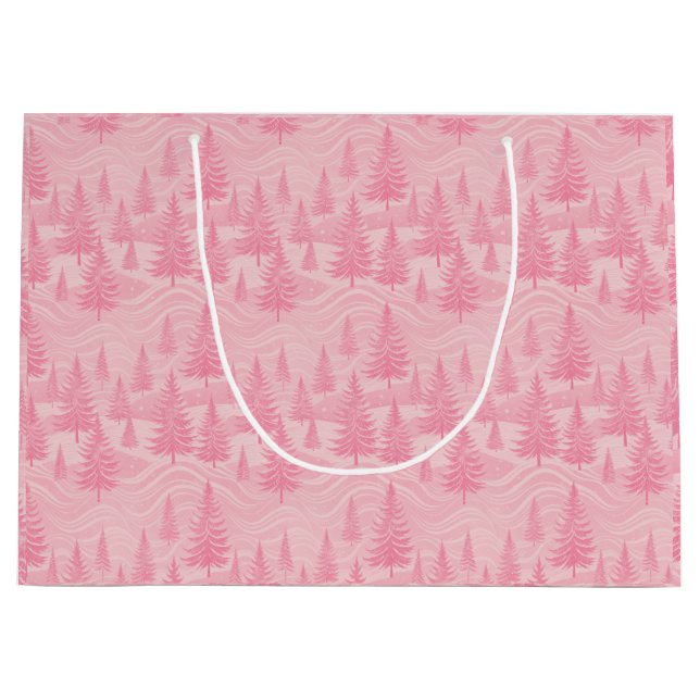 Bolsa De Regalo Grande Pink Forest Christmas (Anverso)