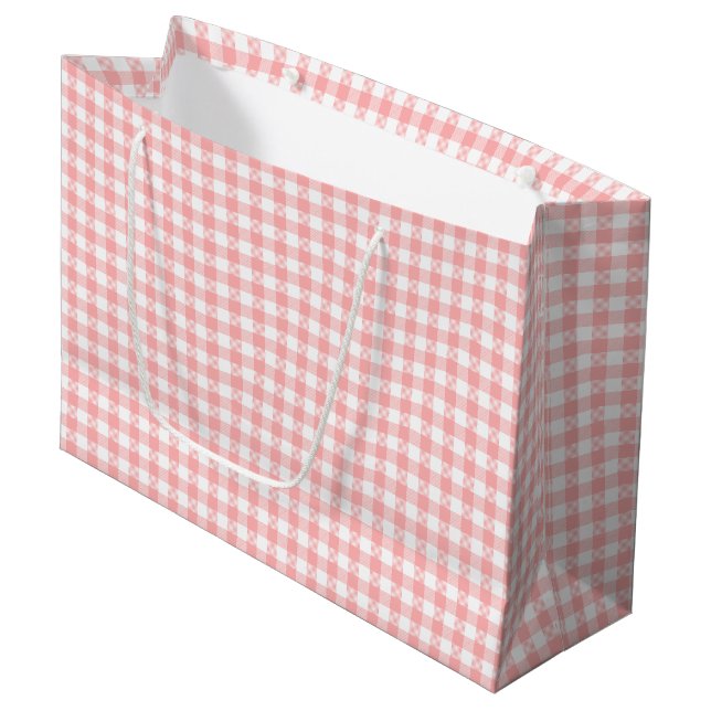 Bolsa De Regalo Grande Pink Gingham (Angulo Anverso)