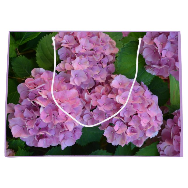 Bolsa De Regalo Grande Pink Hortensia hidrangea flores (Anverso)