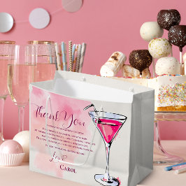 Bolsa De Regalo Grande Pink Martini Birthday Party Favor Thank You