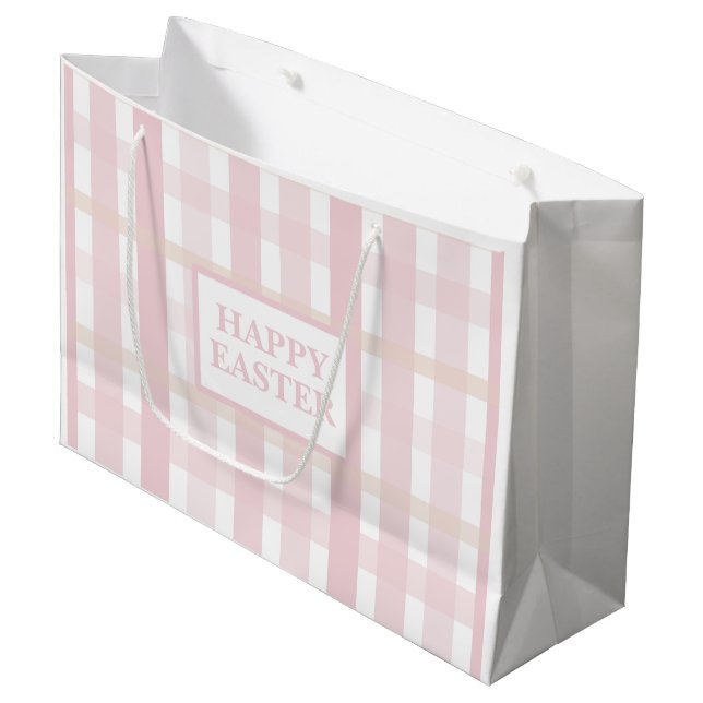 Bolsa De Regalo Grande Pink Mix Plaid (Angulo Anverso)