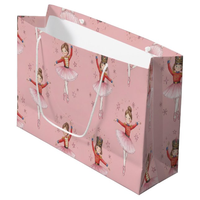 Bolsa De Regalo Grande Pink Nutcracker Ballet Theme Girls (Angulo Anverso)