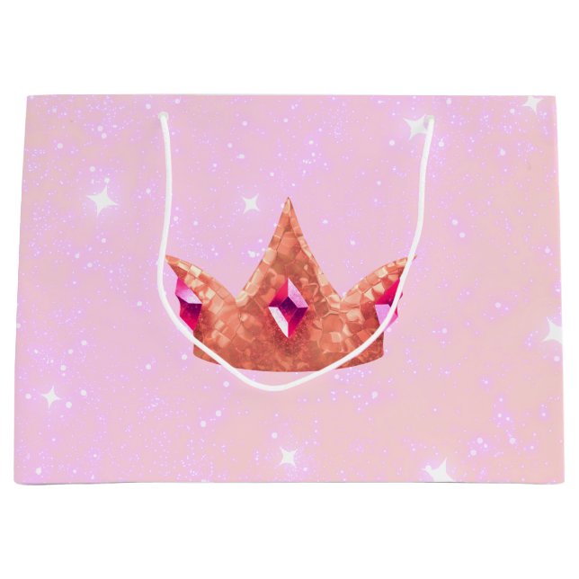 Bolsa De Regalo Grande Pink Princess Birthday Gift Bag (Anverso)