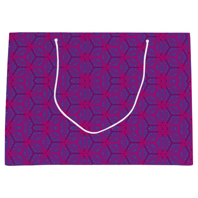 Bolsa De Regalo Grande Pink retro geometric pattern  (Anverso)
