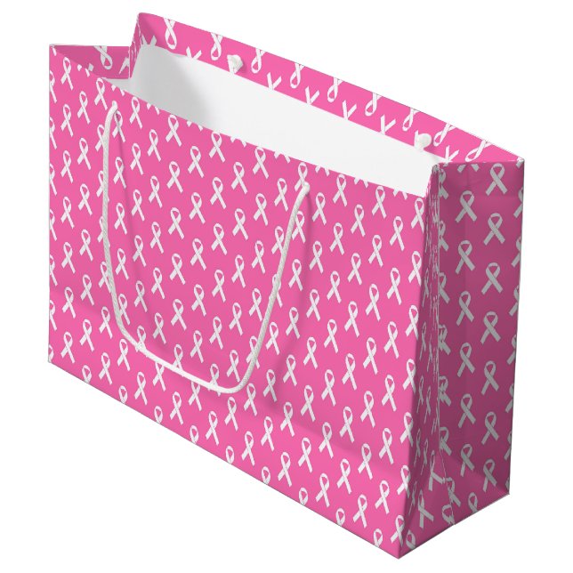 Bolsa De Regalo Grande Pink Ribbon Breast Cancer Awareness Pattern (Angulo Anverso)