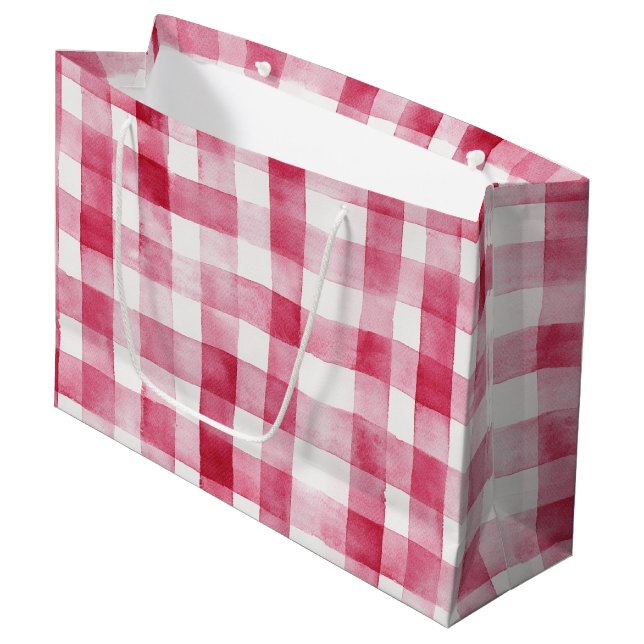 Bolsa De Regalo Grande Pink White Stripes Birthday (Angulo Anverso)