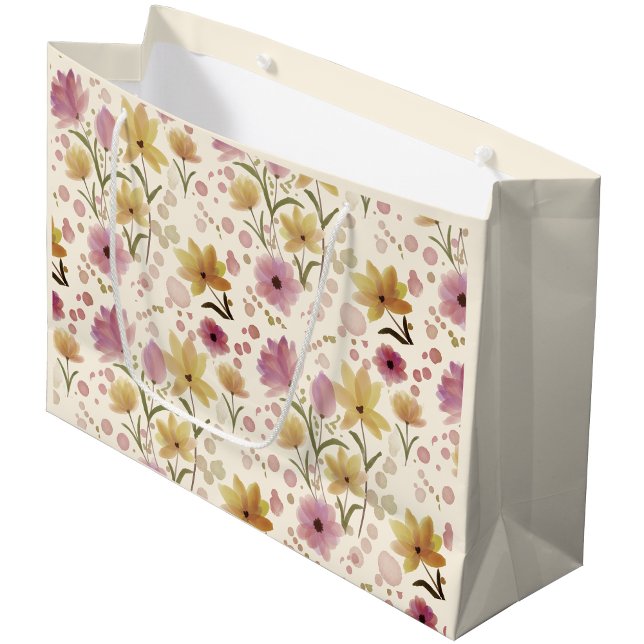 Bolsa De Regalo Grande Pink Wildflower Watercolor  (Subido por el creador)