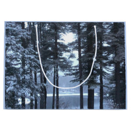 Bolsa De Regalo Grande Pinos blancos con luz azul —