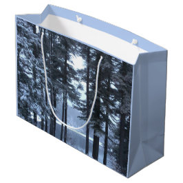 Bolsa De Regalo Grande Pinos blancos con luz azul —