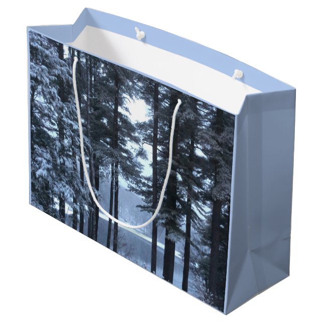 Bolsa De Regalo Grande Pinos blancos con luz azul — (Angulo reverso)