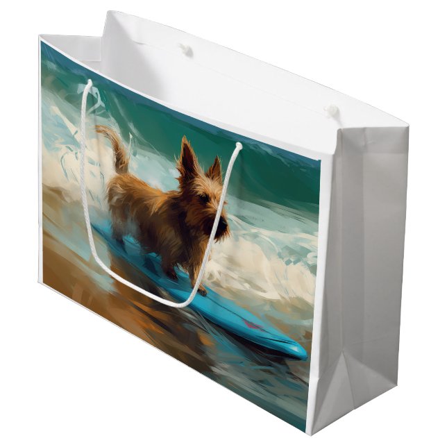 Bolsa De Regalo Grande Pintado de surf en Australian Terrier Beach (Angulo Anverso)